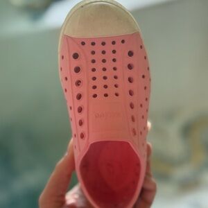 Size 10 toddler Native Pink and Cream Slip-On shoes